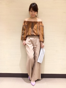 「Viflan（ヴィフラン）のアイテム」を使った、DouDou_arisaさん（レディース・158cm）の春コーディネート