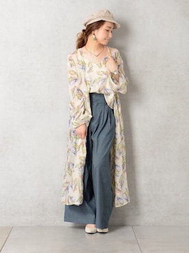 「DouDou（ドゥドゥ）のアイテム（帽子）」を使った、DouDou_arisaさん（レディース・158cm）の春コーディネート