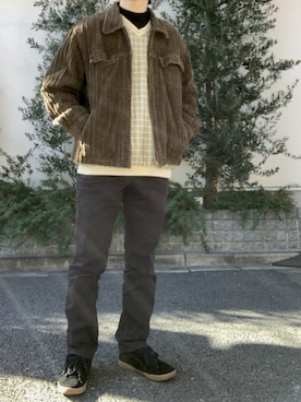 「cashmere（カシミア）のアイテム」を使った、Yoheiさん（メンズ・175cm）の冬コーディネート