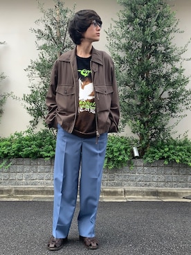 「URU（ウル）のアイテム（ブルゾン）」を使った、Yoheiさん（メンズ・175cm）の秋コーディネート