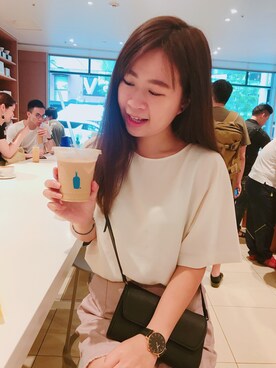 「blue bottle coffee」｜euniceさん（レディース・161cm）の秋コーディネート