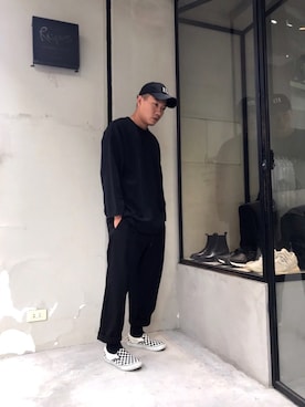 「repos（ルポ）のアイテム（帽子）」を使った、homin666さん（メンズ・178cm）の秋コーディネート