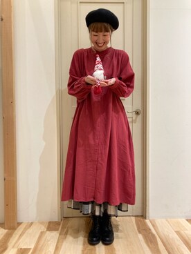 「シャツワンピ」｜「アイテム（雑貨/ホビー）」を使った、タブンネさん（レディース・167cm）の秋コーディネート