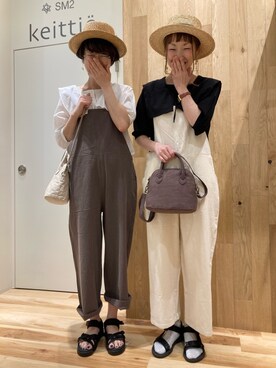 「Samansa Mos2 blue（サマンサモスモスブルー）のアイテム（サロペット/オーバーオール）」を使った、タブンネさん（レディース・167cm）の春コーディネート