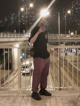 「黒パンツ」｜hustler.77さん（メンズ・178cm）の秋コーディネート