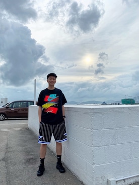 「Mitchell&Ness（ミッチェル&ネス）のアイテム（パンツ）」を使った、hustler.77さん（メンズ・178cm）の夏コーディネート