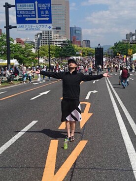 「Paul Smith（ポールスミス）のアイテム（サンダル）」を使った、ジム(GM)さん（メンズ・176cm）の春コーディネート