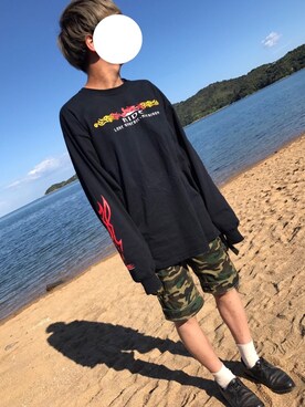 「usedのアイテム（スウェット、ブラック系）」を使った、きょうへいさん（メンズ・168cm）の秋コーディネート