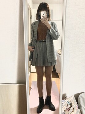 「MAJESTIC LEGON（マジェスティックレゴン）のアイテム（テーラードジャケット）」を使った、namiさん（レディース・163cm）の秋コーディネート