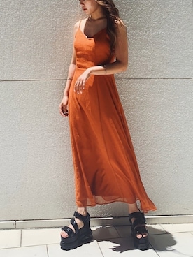 Evris エヴリス のワンピース オレンジ系 を使った人気ファッションコーディネート Wear