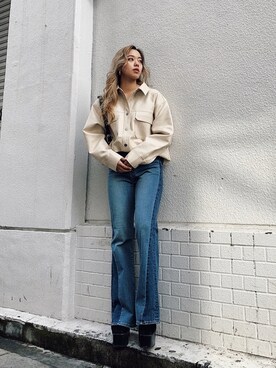 Rionaさん（レディース・159cm）の冬コーディネート