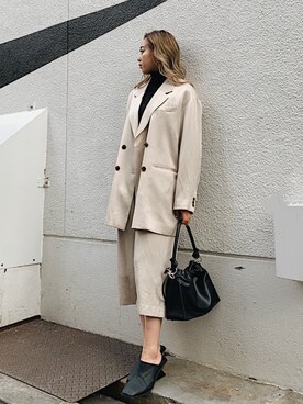 「春めきシューズ」｜「アイテム（ジャケット/アウター）」を使った、Rionaさん（レディース・159cm）の春コーディネート