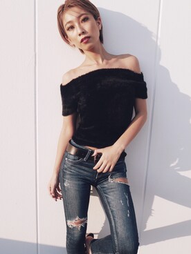 「GYDA（ジェイダ）のアイテム（ベルト）」を使った、Misaさん（レディース・158cm）の秋コーディネート