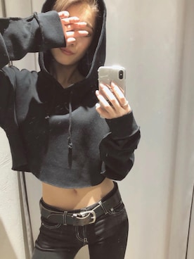 「GYDA（ジェイダ）のアイテム（ベルト）」を使った、Misaさん（レディース・158cm）の春コーディネート