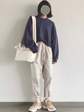 「スーパーオーバーサイズスウェット」｜sonさん（レディース・164cm）の春コーディネート