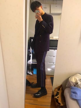 「CLANE（クラネ）のアイテム（その他パンツ）」を使った、Tsubachaさん（メンズ・184cm）の秋コーディネート