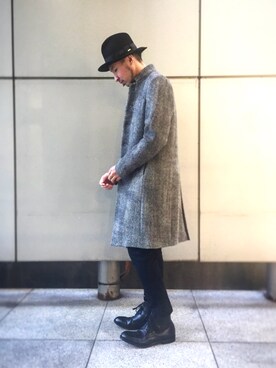 「Johnbull Private labo（ジョンブルプライベートラボ）のアイテム（チノパンツ）」を使った、dasさん（メンズ・176cm）の冬コーディネート