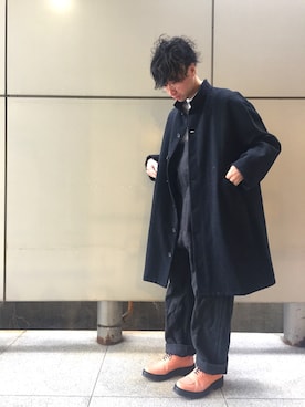 「Johnbull Private labo（ジョンブルプライベートラボ）のアイテム（サロペット/オーバーオール）」を使った、dasさん（メンズ・176cm）の冬コーディネート