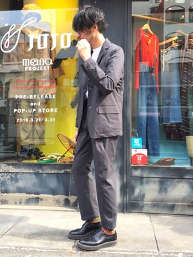 「Johnbull Private labo（ジョンブルプライベートラボ）のアイテム（テーラードジャケット）」を使った、dasさん（メンズ・176cm）の春コーディネート