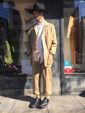 「Johnbull Private labo（ジョンブルプライベートラボ）のアイテム（帽子）」を使った、dasさん（メンズ・176cm）の春コーディネート