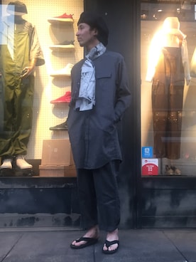 「johnbull」｜「アイテム（ハンチング/ベレー帽）」を使った、dasさん（メンズ・176cm）の春コーディネート