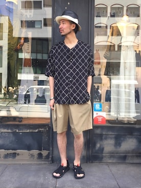 「Borsalino（ボルサリーノ）のアイテム（ハット）」を使った、dasさん（メンズ・176cm）の春コーディネート