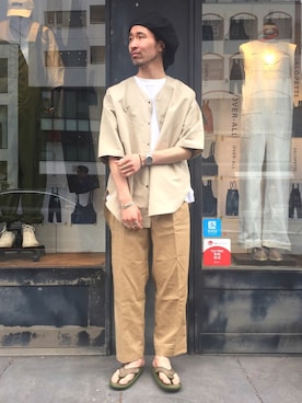 「johnbull」｜「アイテム（ハンチング/ベレー帽）」を使った、dasさん（メンズ・176cm）の春コーディネート