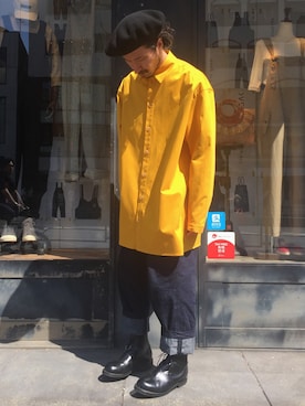 「Johnbull Private labo（ジョンブルプライベートラボ）のアイテム（ハンチング/ベレー帽）」を使った、dasさん（メンズ・175cm）の夏コーディネート