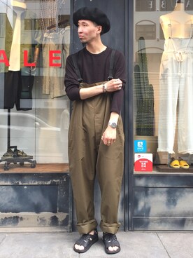 「Johnbull Private labo（ジョンブルプライベートラボ）のアイテム（サロペット/オーバーオール）」を使った、dasさん（メンズ・175cm）の夏コーディネート