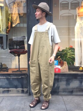 「Johnbull Private labo（ジョンブルプライベートラボ）のアイテム（サロペット/オーバーオール）」を使った、dasさん（メンズ・176cm）の夏コーディネート