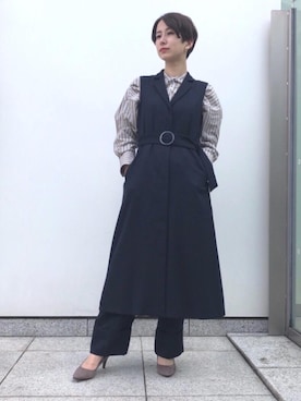「マニッシュスタイル」｜「アイテム（その他アウター）」を使った、NOMUTRAさん（レディース・166cm）の秋コーディネート