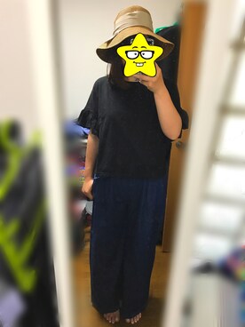 「LBC（エルビーシー）のアイテム（帽子）」を使った、MEMEさん（レディース・157cm）の夏コーディネート