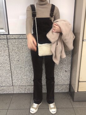 「CONVERSE（コンバース）の【CONVERSE】JACK PURCELL WASHCOLOR RH（スニーカー）」を使った、わいさん（レディース・162cm）の冬コーディネート