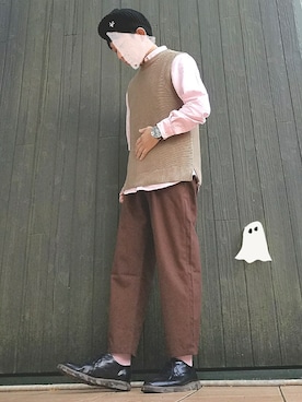 「KaneZ（ケインズ）のアイテム（ハンチング/ベレー帽）」を使った、いんちょ。さん（メンズ・167cm）の春コーディネート