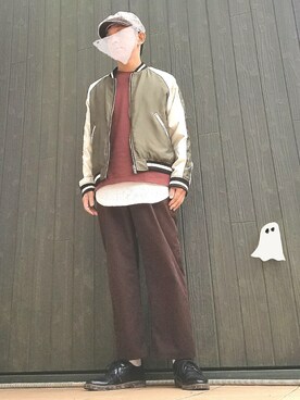 「ドレスシューズ」｜「アイテム（MA-1）」を使った、いんちょ。さん（メンズ・167cm）の春コーディネート