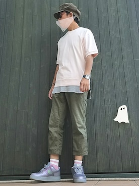 「カーキパンツ」｜いんちょ。さん（メンズ・167cm・40代）の夏コーディネート