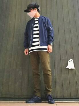 「アイテム（MA-1）」を使った、いんちょ。さん（メンズ・167cm・40代）の秋コーディネート
