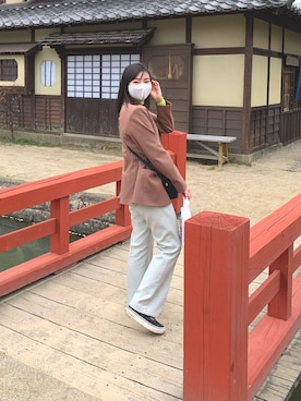 「ブラウンジャケット」｜Mikiさん（レディース・157cm）の春コーディネート