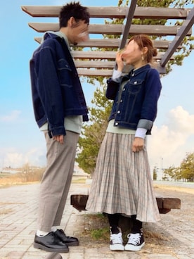 「GRL（グレイル）のアイテム（ジャケット/アウター）」を使った、とうちゃんさん（メンズ・182cm）の春コーディネート