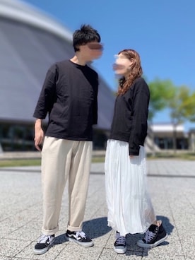 「アイテム（スカート）」を使った、とうちゃんさん（メンズ・182cm）の春コーディネート