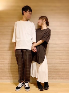 「アイテム（スカート）」を使った、とうちゃんさん（メンズ・182cm）の春コーディネート