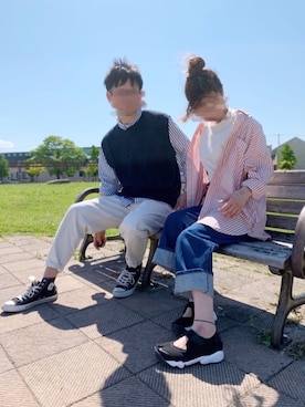 「Green　Parks（グリーンパークス）のアイテム」を使った、とうちゃんさん（メンズ・182cm）の春コーディネート