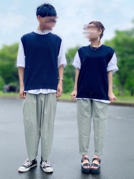 「アイテム（シャツ/ブラウス）」を使った、とうちゃんさん（メンズ・182cm）の夏コーディネート