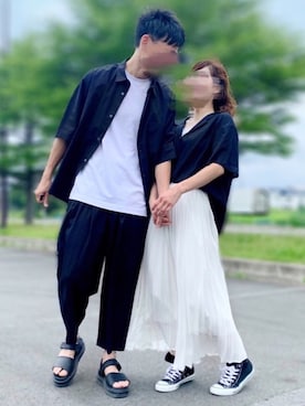 「アイテム（スカート）」を使った、とうちゃんさん（メンズ・182cm）の夏コーディネート
