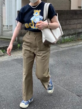 「THE SHINZONE（ザ　シンゾーン）のハイウエストチノパンツ（チノパンツ）」を使った、Chiiiさん（レディース・153cm）の夏コーディネート