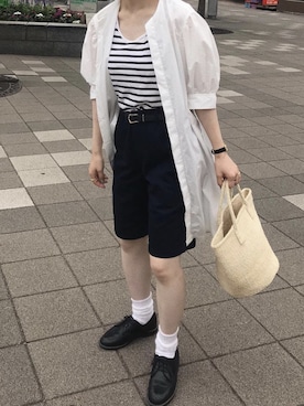 「HAVERSACK（ハバーザック）のアイテム」を使った、Chiiiさん（レディース・153cm）の夏コーディネート