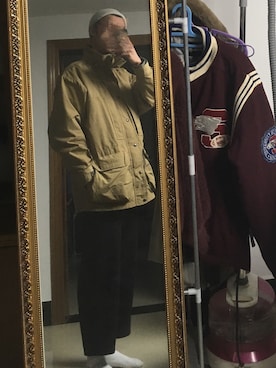 「THE NORTH FACE（ザノースフェイス）のアイテム（ミリタリージャケット）」を使った、仨儿啊さん（メンズ・179cm）の冬コーディネート