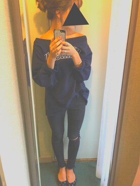 「AP STUDIO（エーピーストゥディオ）のアイテム（スウェット）」を使った、𝑁𝐴𝐺𝐼𝑆𝐴さん（レディース・161cm）の秋コーディネート