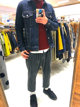 「Johnbull Private labo（ジョンブルプライベートラボ）のアイテム（デニムジャケット）」を使った、あさごろーさん（メンズ・173cm）の冬コーディネート