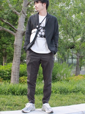 「WORK NOT WORK URBAN RESEARCH（ワークノットワークアーバンリサーチ）のアイテム（テーラードジャケット）」を使った、Furuhashiさん（メンズ・170cm）の夏コーディネート